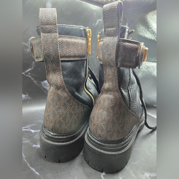 Michael Kors Stark Logo and Leather Combat Boot - Picture 11 of 12